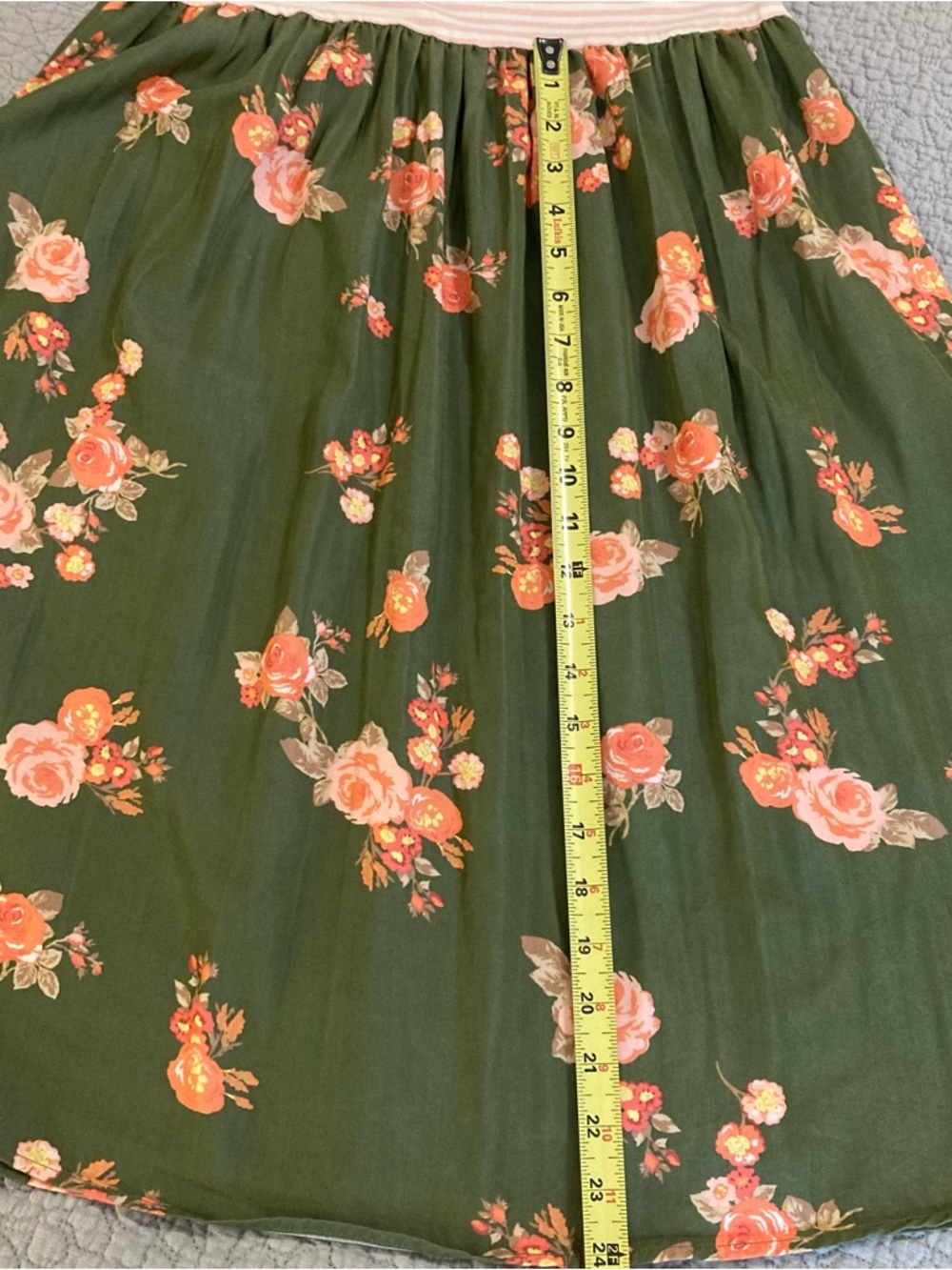 Matilda Jane Pink Striped Top with Olive Floral Midi Dress - Picture 10 of 11
